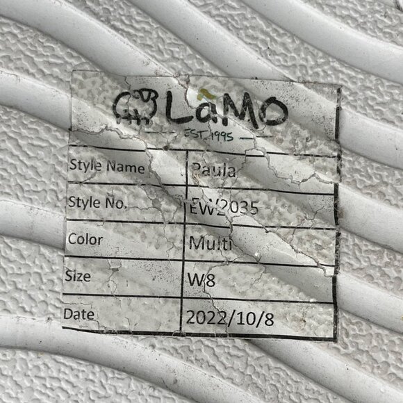 Lamo Womens Paula Casual Slip-On Shoes W8 Multicolor Striped Canvas & Suede Comf - Picture 6 of 6